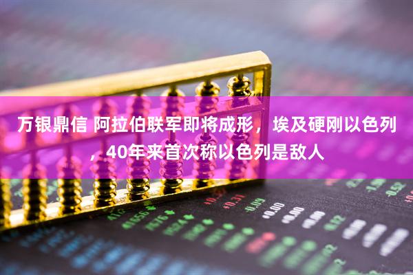万银鼎信 阿拉伯联军即将成形，埃及硬刚以色列，40年来首次称以色列是敌人