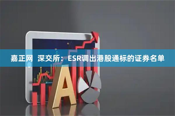 嘉正网  深交所：ESR调出港股通标的证券名单