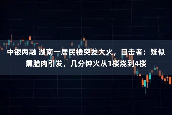 中银两融 湖南一居民楼突发大火，目击者：疑似熏腊肉引发，几分钟火从1楼烧到4楼